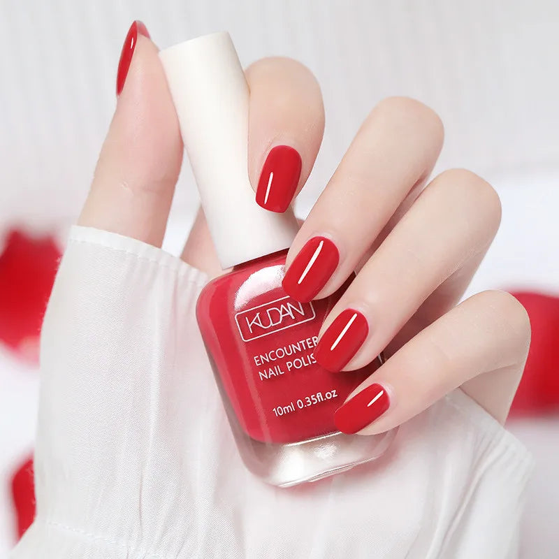 10ml Water-based Nail Polish Long Lasting Tearable Quick Dry No Bake Semi-permanent Varnish DIY Fashion Manicure 40 Color