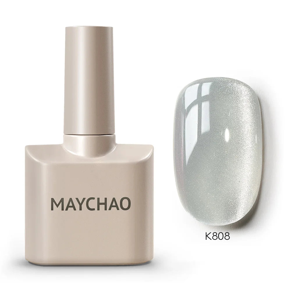 MAYCHAORomantic Galaxy Cat Eye Gel Nail Polish With Magnet Soak off UV Holographic Magnetic Rainbow Gel Polish for Nail Manicure