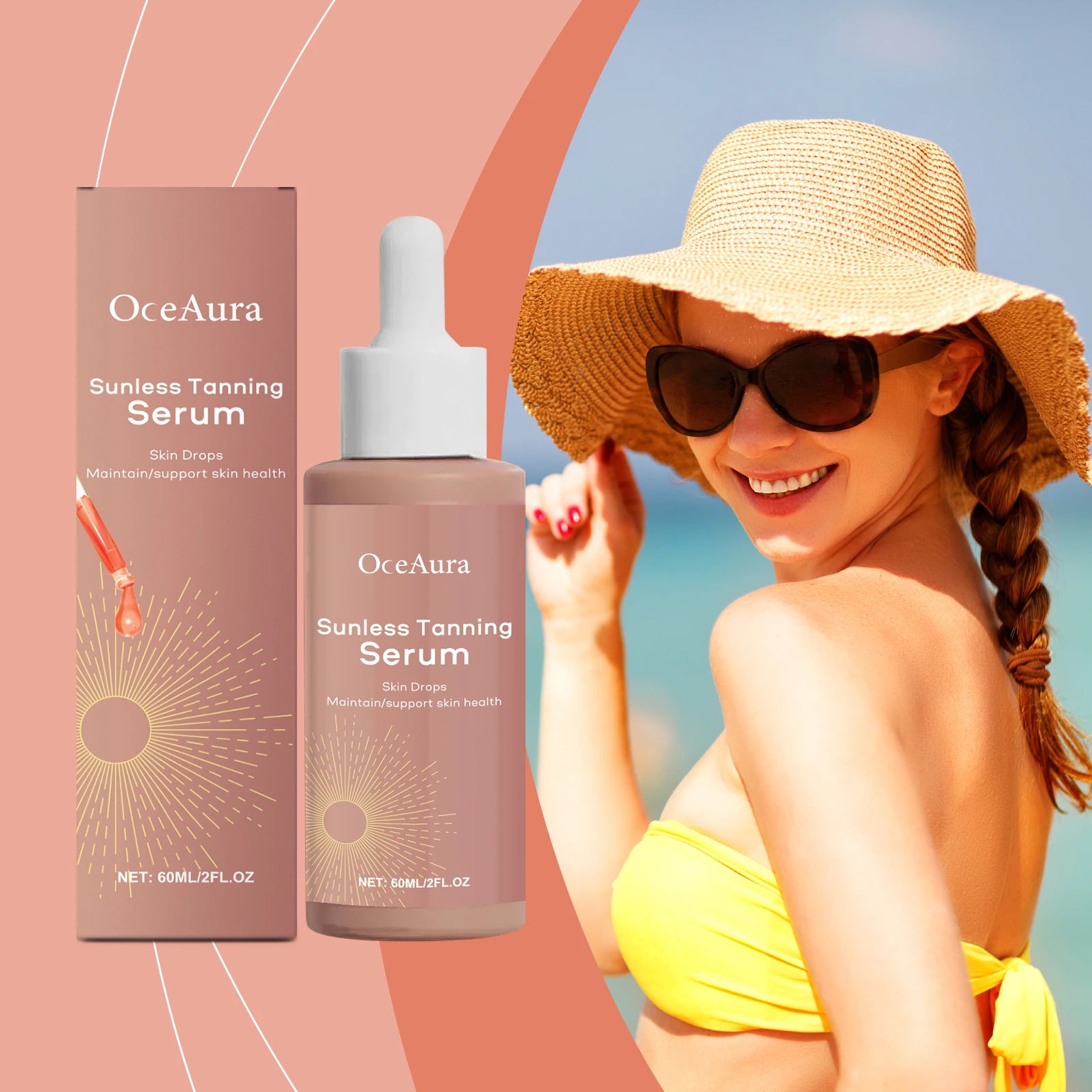Body Facial Self Tanning Drops Natural Bronzer Liquid Prevent Sunburn Sunless Tanning Products