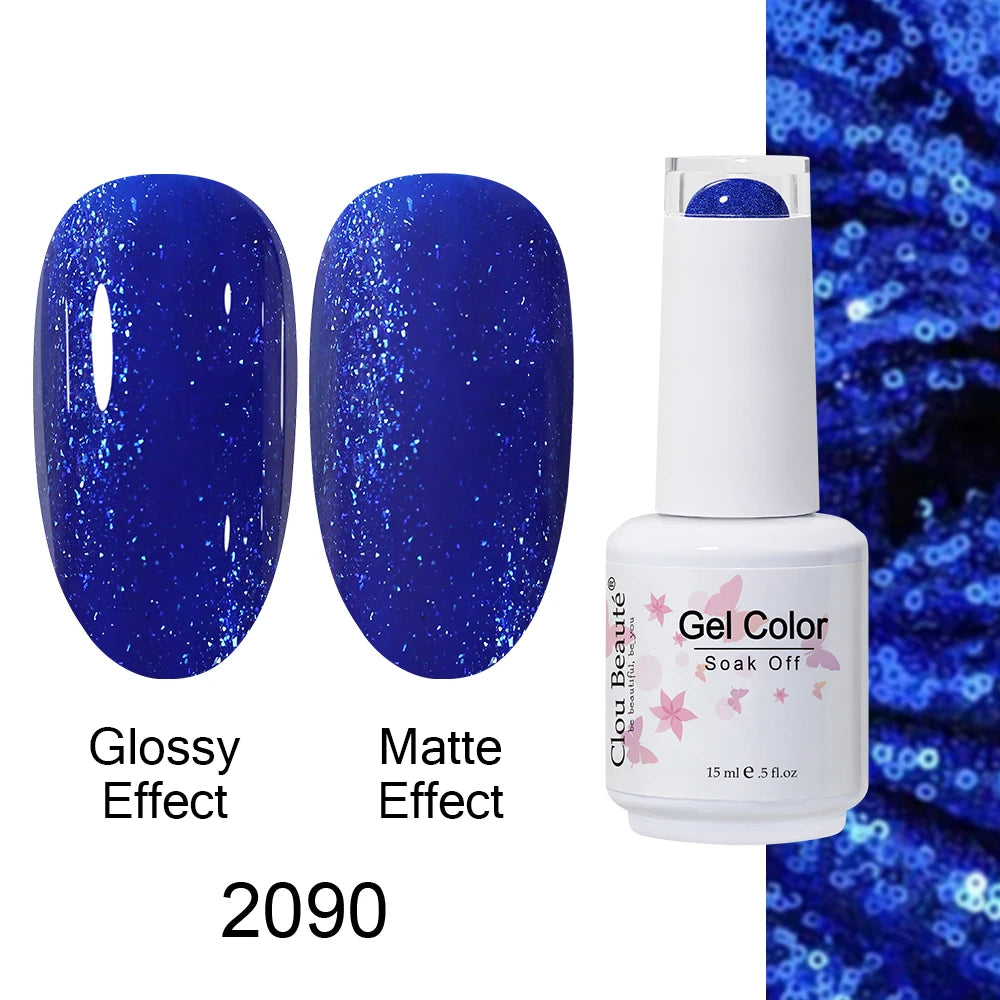 Clou Beaute Royal Blue Color Winter Trendy Semi Permanent Nail Art Manicure Varnishes Gel Nail Polish Hybrid Base Gel Top Coat