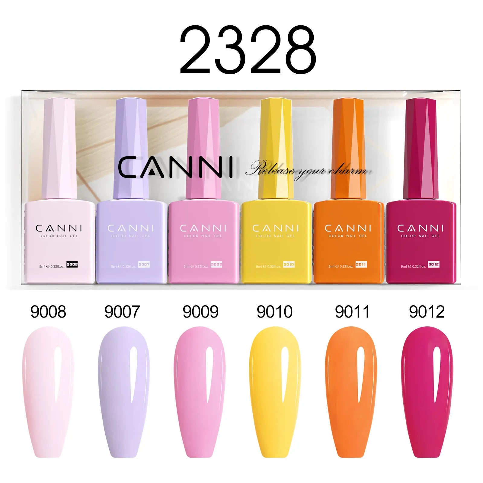 6pcs*9ml CANNI HEMA FREE Nail Gel Polish Set Gorgeous Color Semi Permanent Pigmented Painting Gel Soak off UV LED Gel Nails Kit