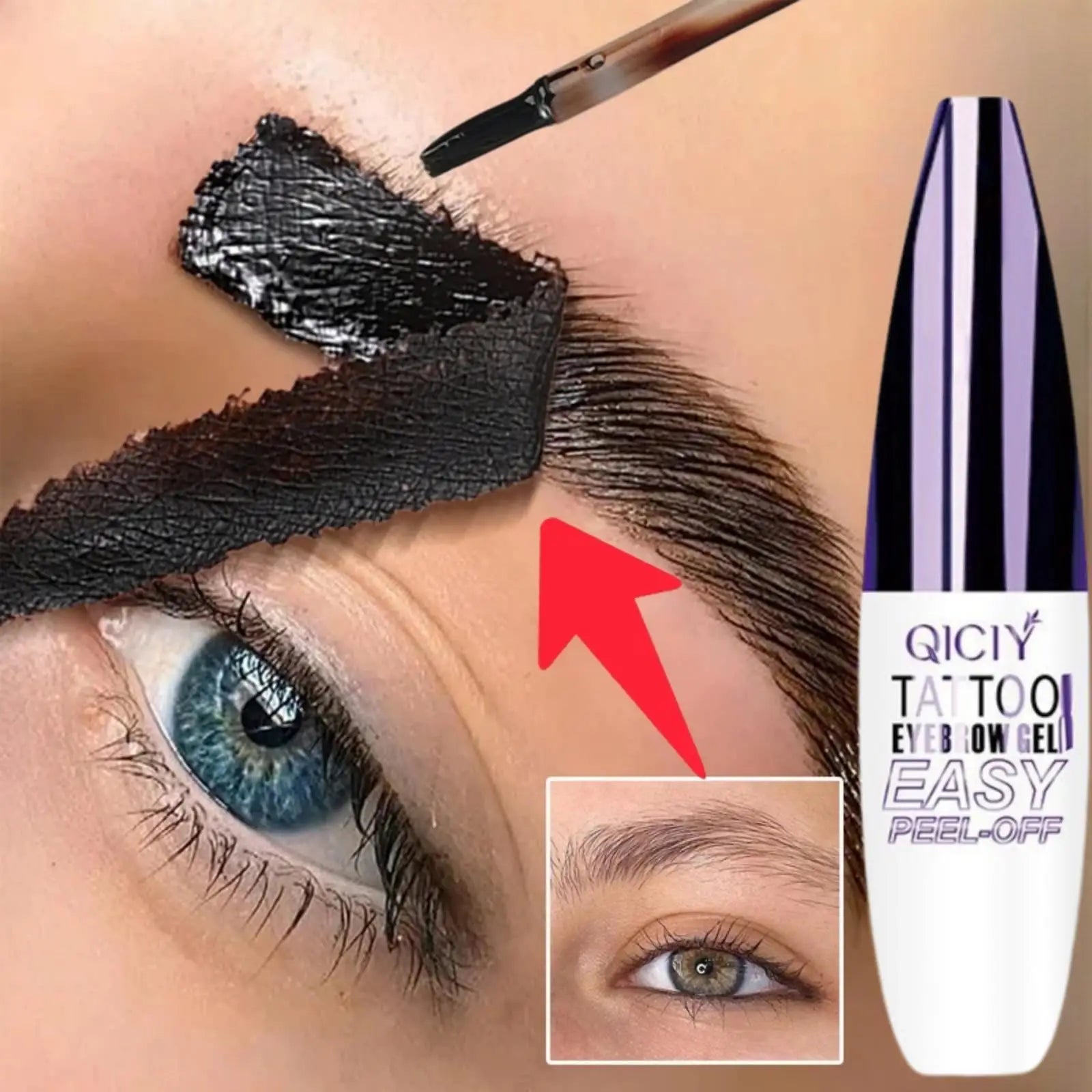 Peel Off Eyebrow Tattoo Tint - Waterproof Dye Cream Gel