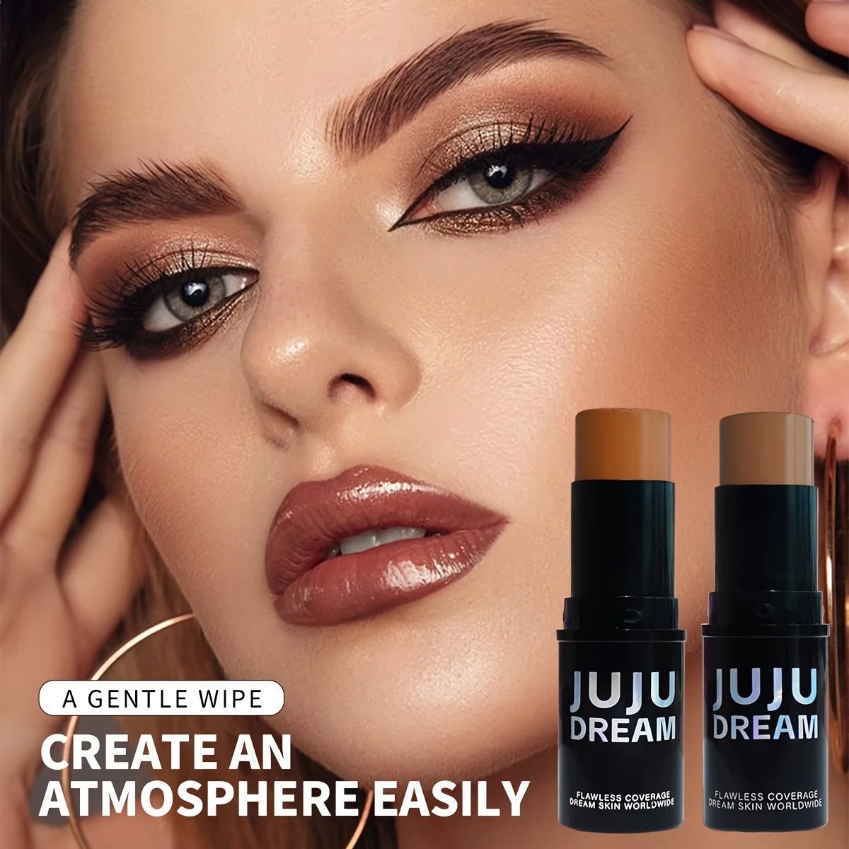 Contour & Concealer Stick - Creamy Waterproof Face Bronzer & Highlighter, Non-Greasy Long-Lasting Buildable Coverage