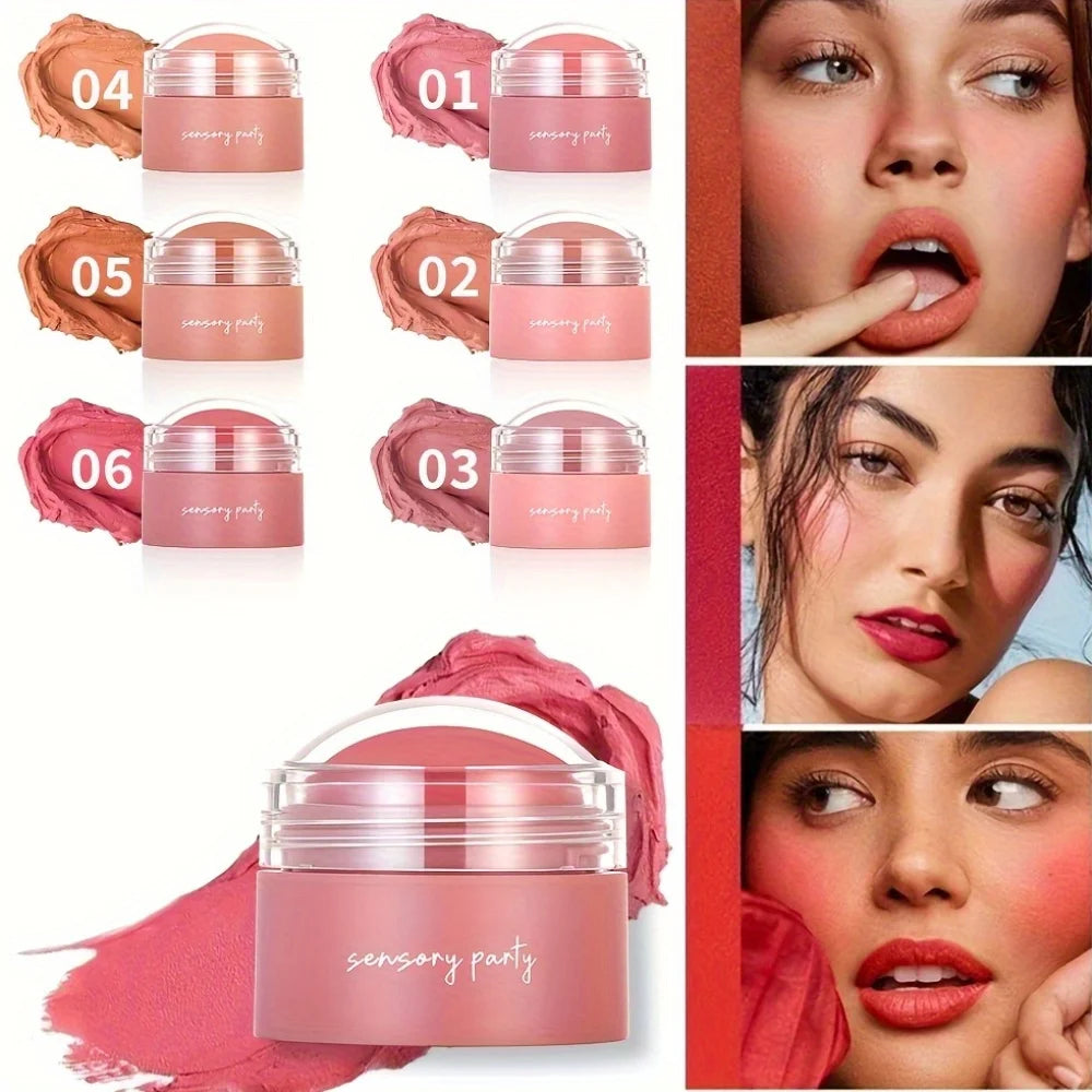 6 colors Waterproof Blush Cream - Long-Lasting, Multi-Use Makeup for Women