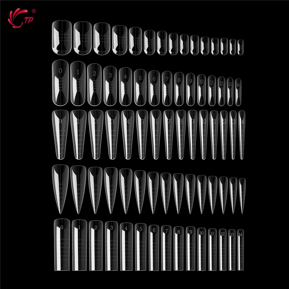 TP New 60pcs/75pcs Dual Nail Forms Quick Building Gel Mold Full Cover Acrylic False Nail Tips Top Forms Extension Manicure Tools