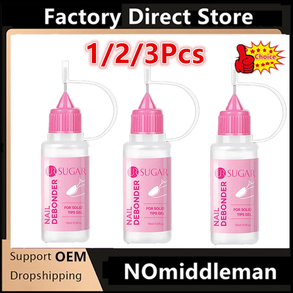 15ML Nail Glue Remover for Press on Acetone Free Nail Polish Remover Multi-Functional Remover for Nails Tips Gentle Glue Remover