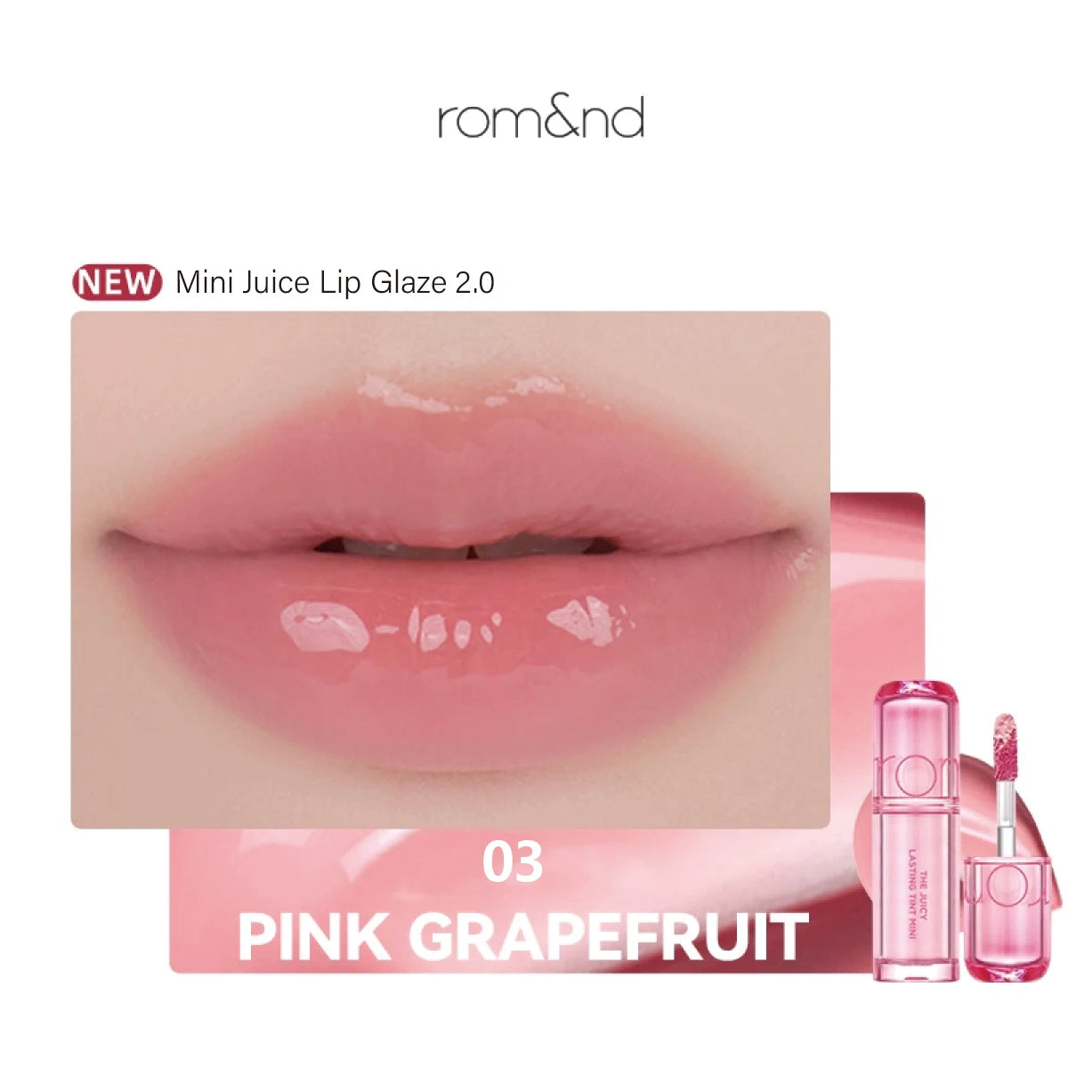 rom&nd THE JUICY LASTING TINT MINI,Juicy Glossy Texture,Lightweight Non-Sticky,Portable Design,Glamour,K-Beauty,Korean Makeup