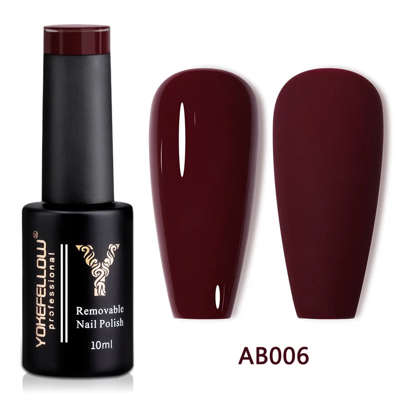 YOKEFELLOW 10ml Jelly Nude Gel Nail Polish High Quality Translucent Pink Nail Gel Varnish Soak Off UV Gel Polish Long Lasting