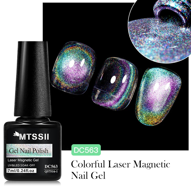 7ML Ice Transparent Glass Bead Moonlight Cat Eye Magnet Gel Nail Polish Jelly Ultra Shine Glitter Semi Permanent Soak Off UV Gel