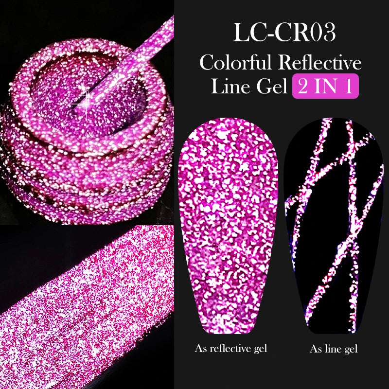 LILYCUTE 5ML Metallic Painting Liner Gel Nail Polish Super Bright Gold Silver Mirror Drawing Gel Semi Permanent Line French Nail