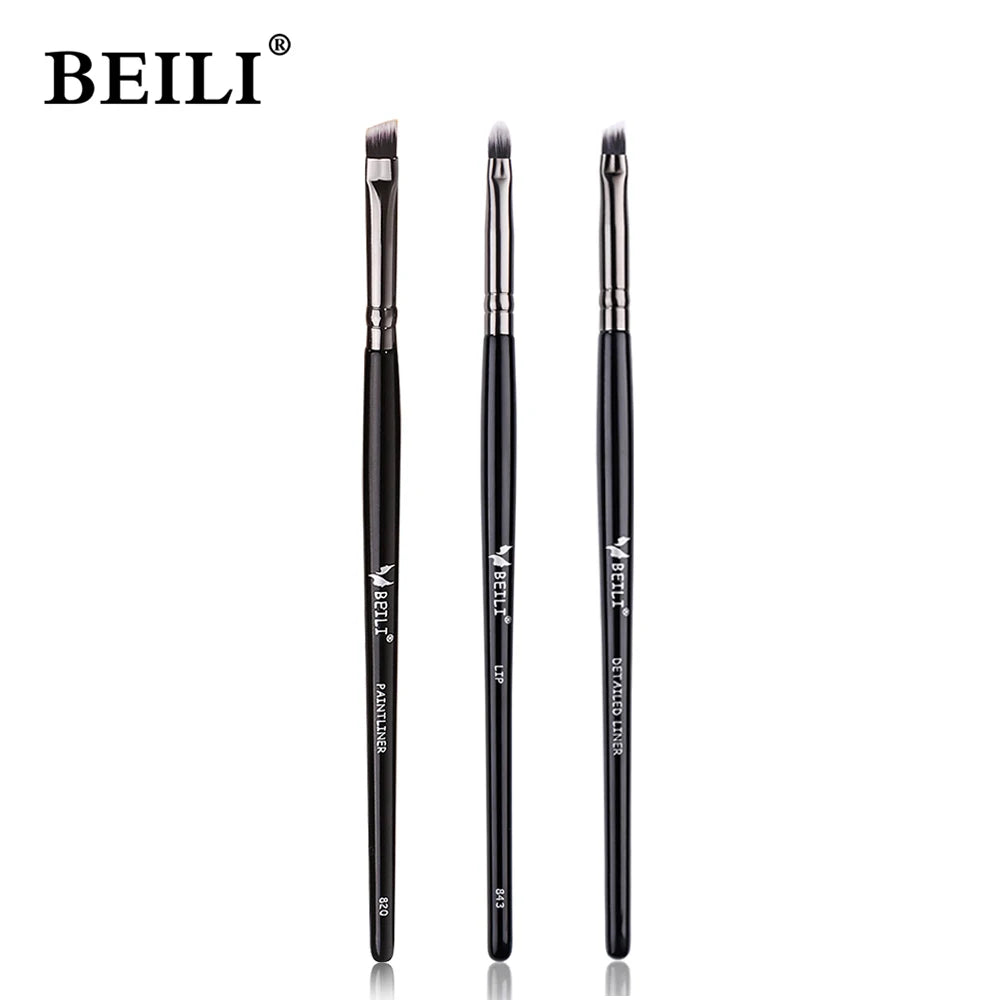 3pcs Makeup Brush Set,Blade eyeliner brush fine oblique head eyebrow brush outline eyeliner ultra-thin eye shadow brush makeup b