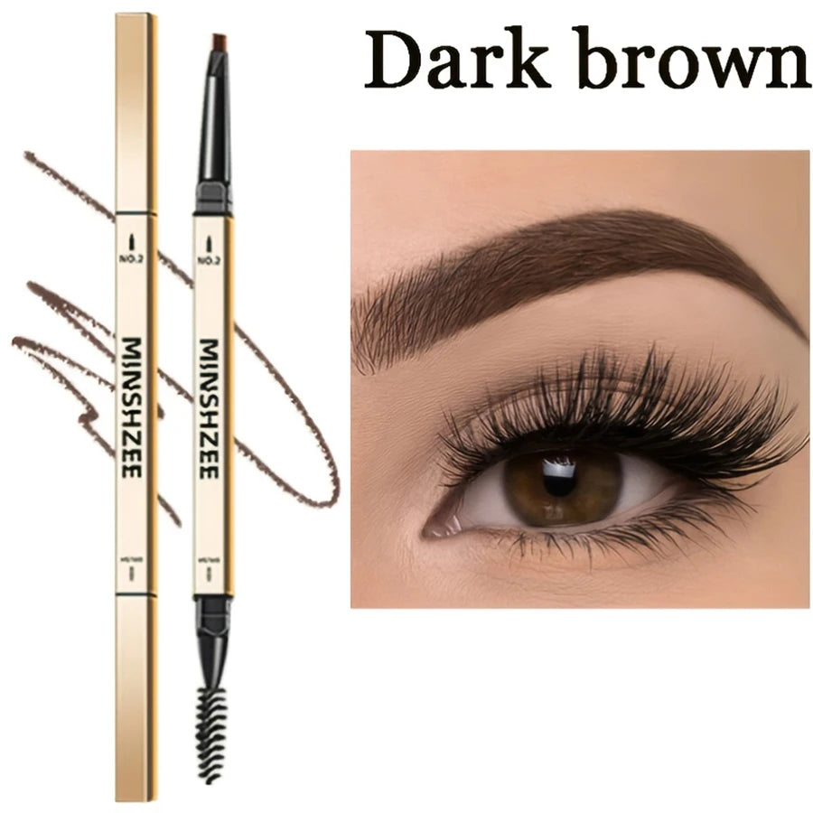 Waterproof Matte Eyebrow Pencil with Brush - Brown Long-Lasting