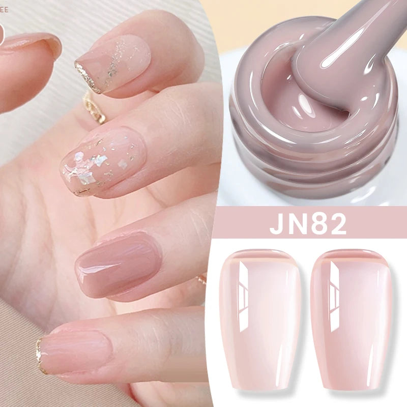 BORN PRETTY Milky White Jelly Nude Gel Nail Polish 10ml White Translucent Soak Off Gel Vernis Semi Permanent Need UV Light Cure