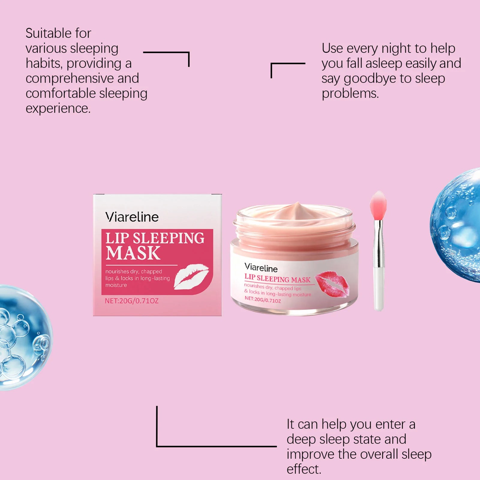 20g Lip Mask,Overnight Hydrating Lip Mask,For Dry Chapped Lips Deep Nourishing Sleep Lip Care Treatments For Soft Plumps Lips