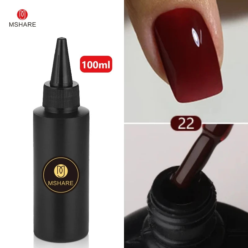 MSHARE 100ML Nail Gel Polish Soak Off UV LED Nails Vernis Semi Permanent Varnish Polish White Red Nail Gel Art