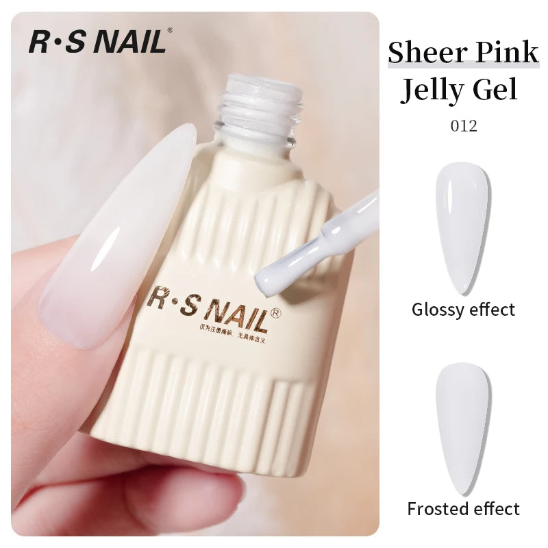 RS NAIL Jelly Transparent Gel Nail Polish 10g Summer Nude Pink Gel Polish Semi Permanent Soak Off UV LED Varnish Jade Nail Gel
