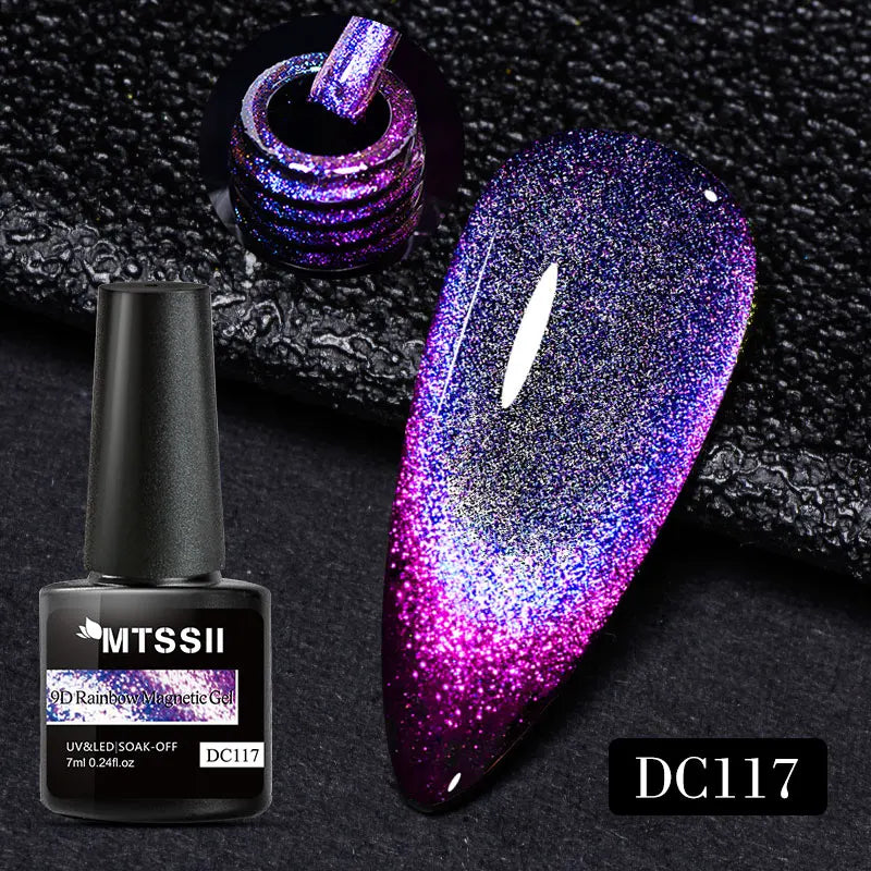 7ML Ice Transparent Glass Bead Moonlight Cat Eye Magnet Gel Nail Polish Jelly Ultra Shine Glitter Semi Permanent Soak Off UV Gel