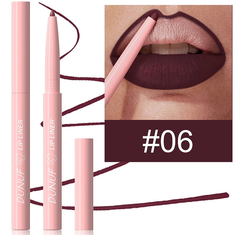 Velvet Matte Lip Liners Pencil Lipstick Makeup Soft Nude Red Brown Tint Lip Stain Waterproof Plumping Lip Outline Contour Makeup