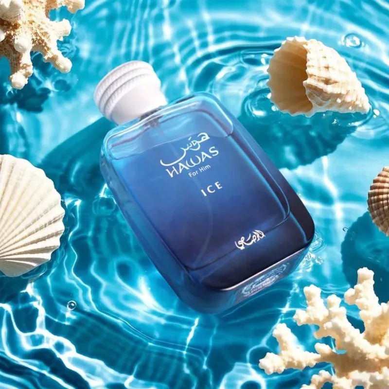 RASASI Hawas Ice for Men Eau de Parfum Spray 100 ML Original Arab Perfumes Lasting Aromatic Pheromones Perfume Cologne 3.4 Ounce