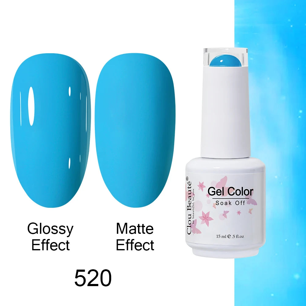 Clou Beaute Royal Blue Color Winter Trendy Semi Permanent Nail Art Manicure Varnishes Gel Nail Polish Hybrid Base Gel Top Coat