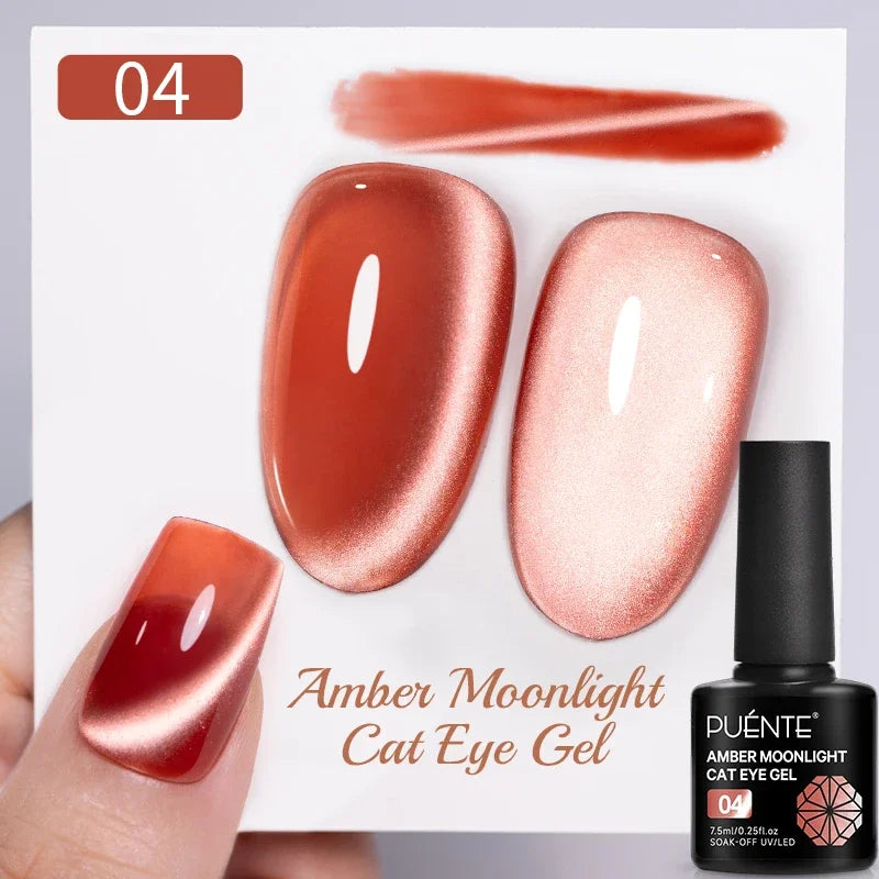 PUENTE Fruit Series Cat Magnetic Gel Nail Polish Summer Green Purple Pink Cat Eye Nail Gel Soak Off UV Semi-Permanent Varnish