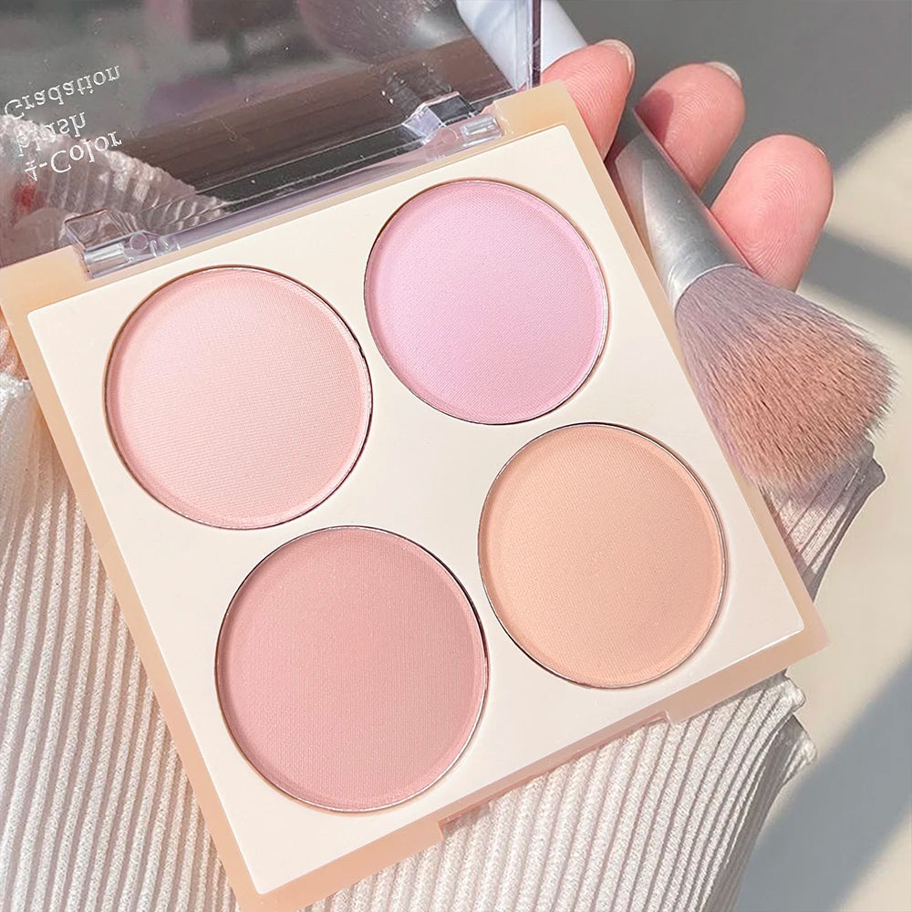 Vibrant Girl Ice Cream Four-Color Blush; Brightening, Natural Bare Makeup Effect, Pigmented, Matte, Fine Texture