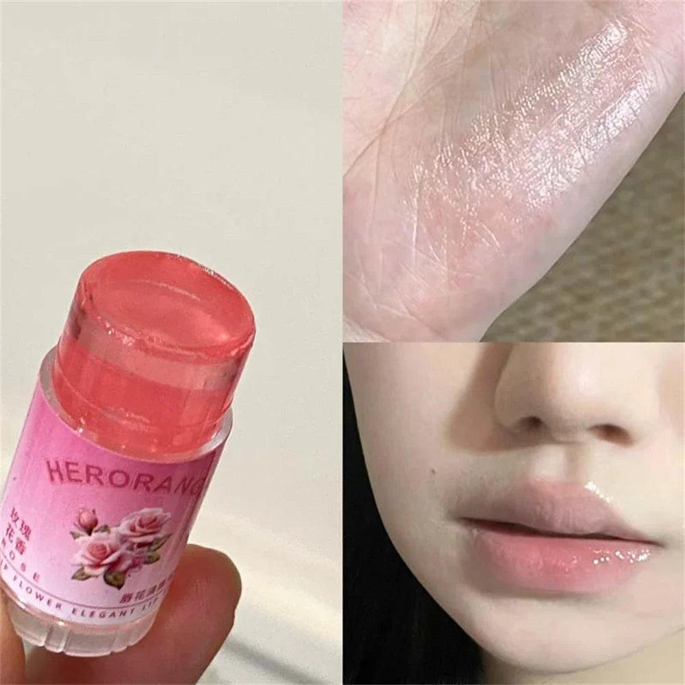 Transparent Coconut Fruit Lip Balm Lip Care Moisturizing Fade Fine Lines Jelly Lip Gloss Lipstick Anti-drying Hydration Makeup
