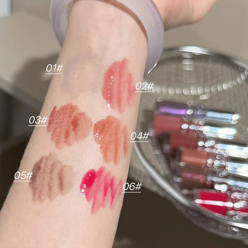 Transparent Moisturizing Lip Gloss Hydrating Drying Lips Mirror Lipstick Makeup Crystal Lip Oil Mirror Lip Glaze Tinted Plumper
