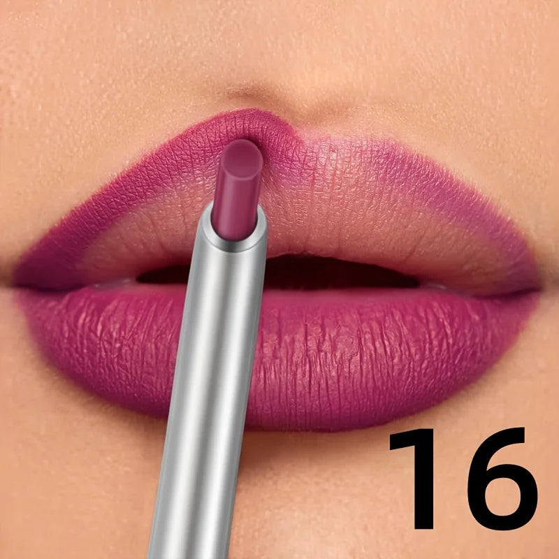 Waterproof Matte Lipliner Pencil Red Contour Tint Lipstick Long Lasting Non-stick Cup Moisturising Lips Makeup Cosmetic