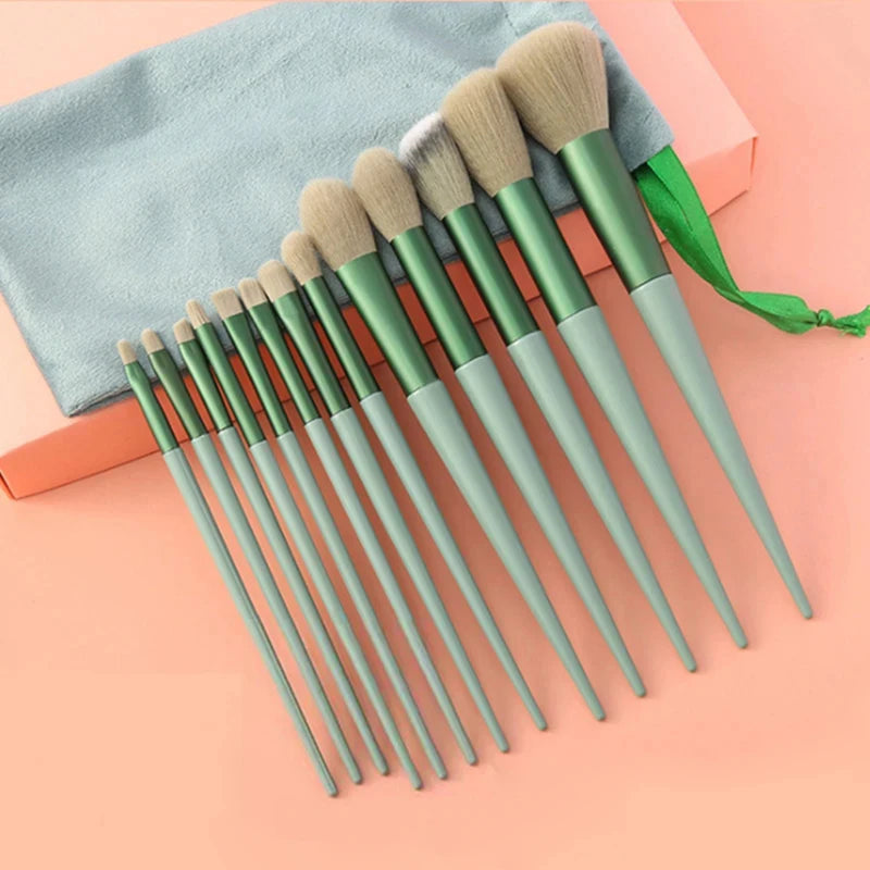 13 PCS Makeup Brushes Set Eye Shadow Foundation Women Cosmetic Brush Eyeshadow Blush Beauty Soft Make Up Tools Bag