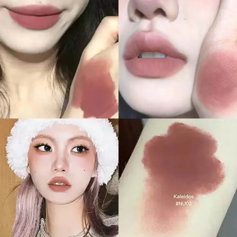 Kaleidos Velvet Matte Lip Stick Lip Cream Matte Finish Nude Colours Lip Tint Waterproof Lipgloss Long Lasting Vegan Makeup
