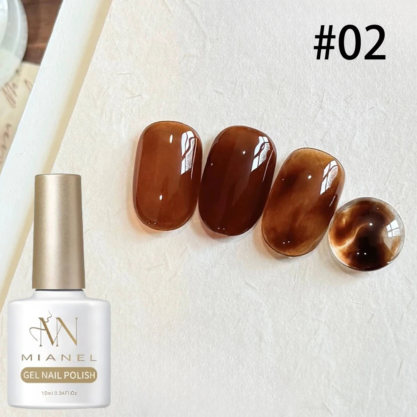 MIANEL 10ML Brown Amber Series Jelly Gel Nail Polish 2026 New Popular Ice Clear Caramel Nail Polish Black Nails 1-6pcs