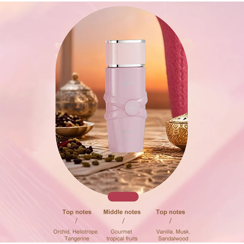 Luxury Arab Perfume,Unisex Eau De Parfum Spray,Flowers Fruits Notes Women Fragrance,Spicy Oriental Gourmand Scent,Musk Body Mist