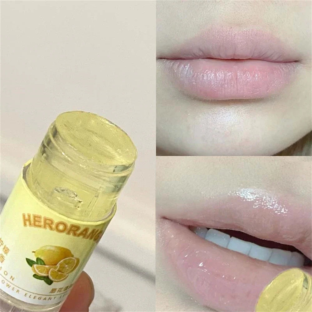 Transparent Coconut Fruit Lip Balm Lip Care Moisturizing Fade Fine Lines Jelly Lip Gloss Lipstick Anti-drying Hydration Makeup