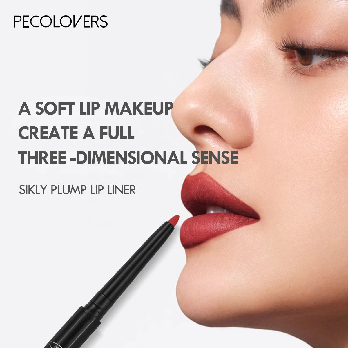 12 Colors Lip Liner , Matte Dewy Finish Long Lasting Waterproof Smudge Proof Lip Liner