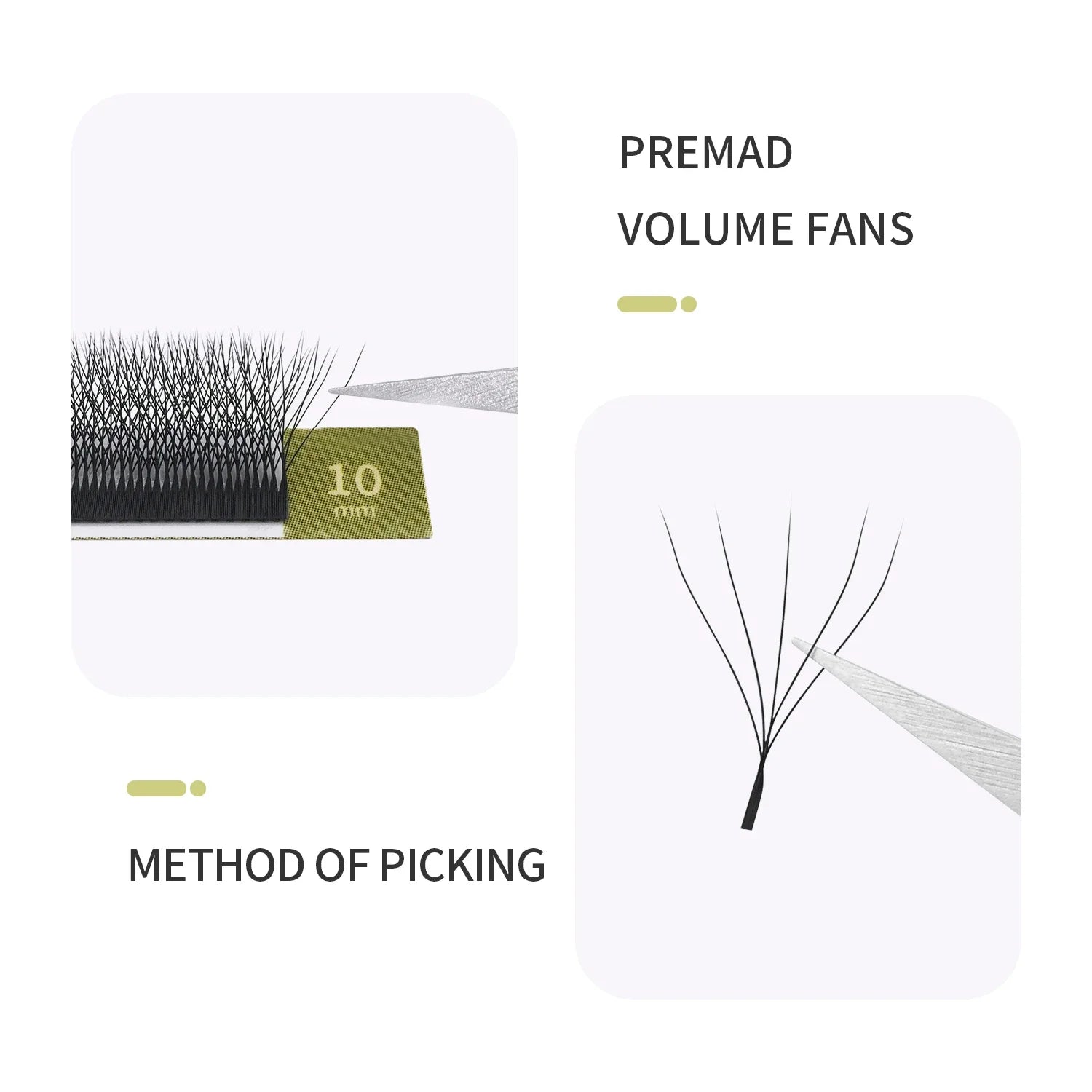 GLAMLASH 3D 4D 5D W Shaped Eyelash Lashes Easy Fan Eyelash Extensions Wholesales YY Premade Volume 12 Rows W Style Natural Soft