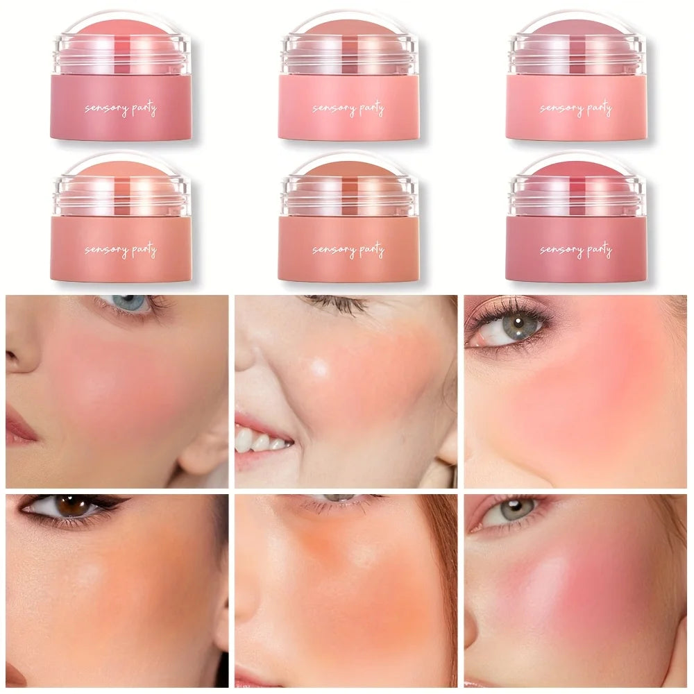 6 colors Waterproof Blush Cream - Long-Lasting, Multi-Use Makeup for Women