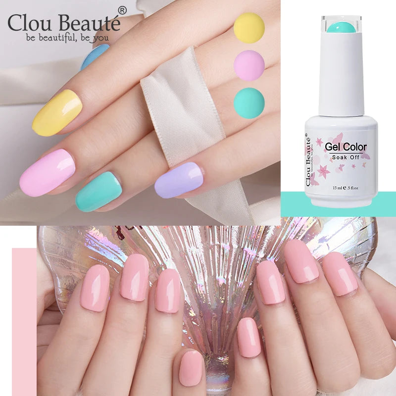 Clou Beaute Royal Blue Color Winter Trendy Semi Permanent Nail Art Manicure Varnishes Gel Nail Polish Hybrid Base Gel Top Coat