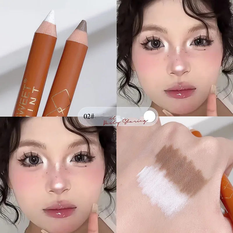 Double-ended Contouring Shading Pen Face Brighten Nose Shadow Profile  Natural Three-dimensional Highlight Stick Korean Makeup