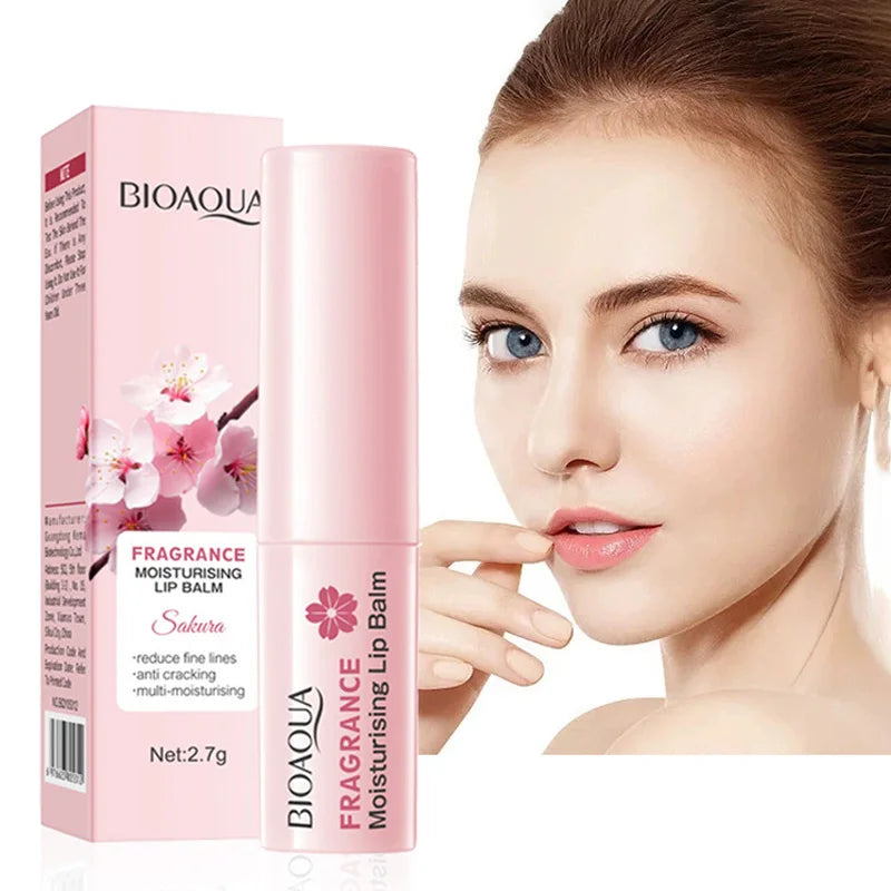 BIOAQUA Sakura Lipstick Moisturizing Lip Balm Nourishing Lip Plumper Anti Cracking Plump Lips Hydrating Lips Skin Care Cosmetics