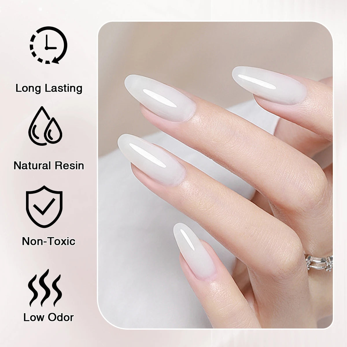 Hassleless Pudding Milky White Gel Nail Polish, Pure Color UV Gel Polish, For Professionals Starter Nail Art DIY 15ml