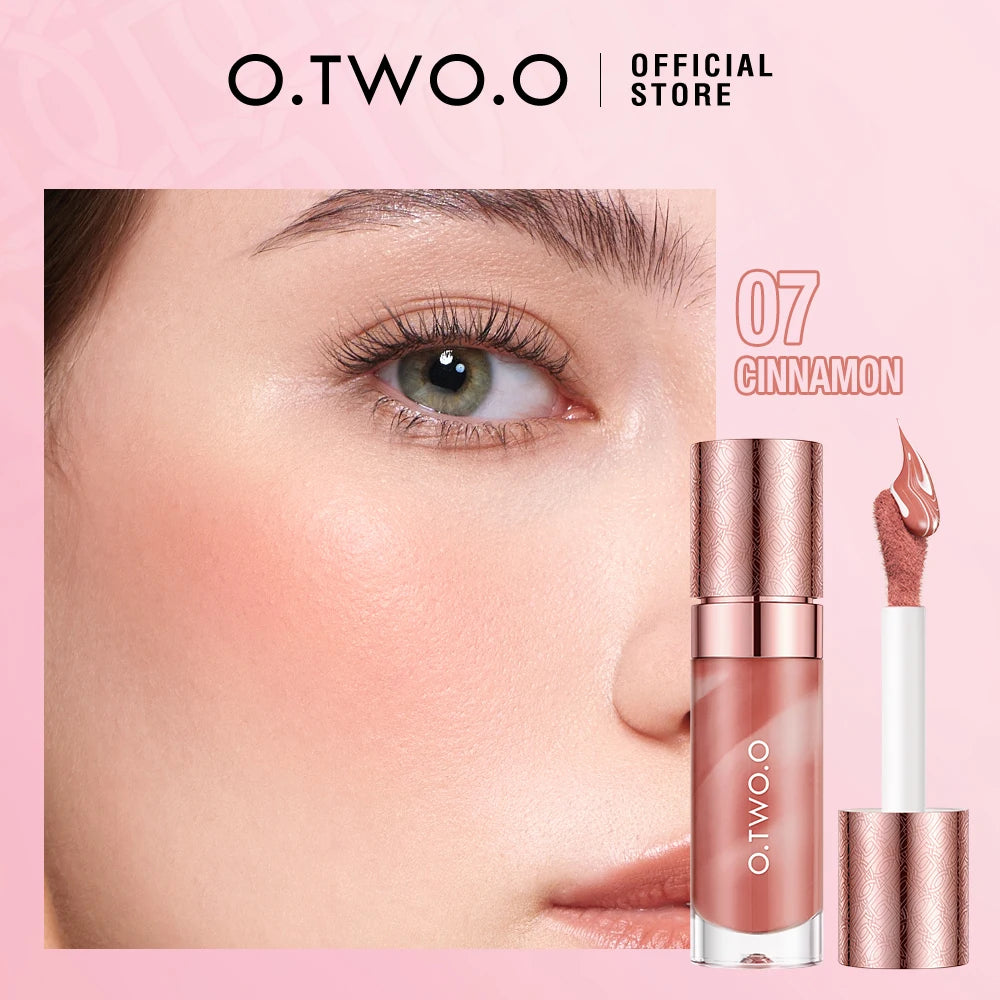 O.TWO.O Liquid Blush Face Blusher Moisturizing Long Lasting Natural Silky Weightless Matte High Pigment Matte Blush Face Makeup