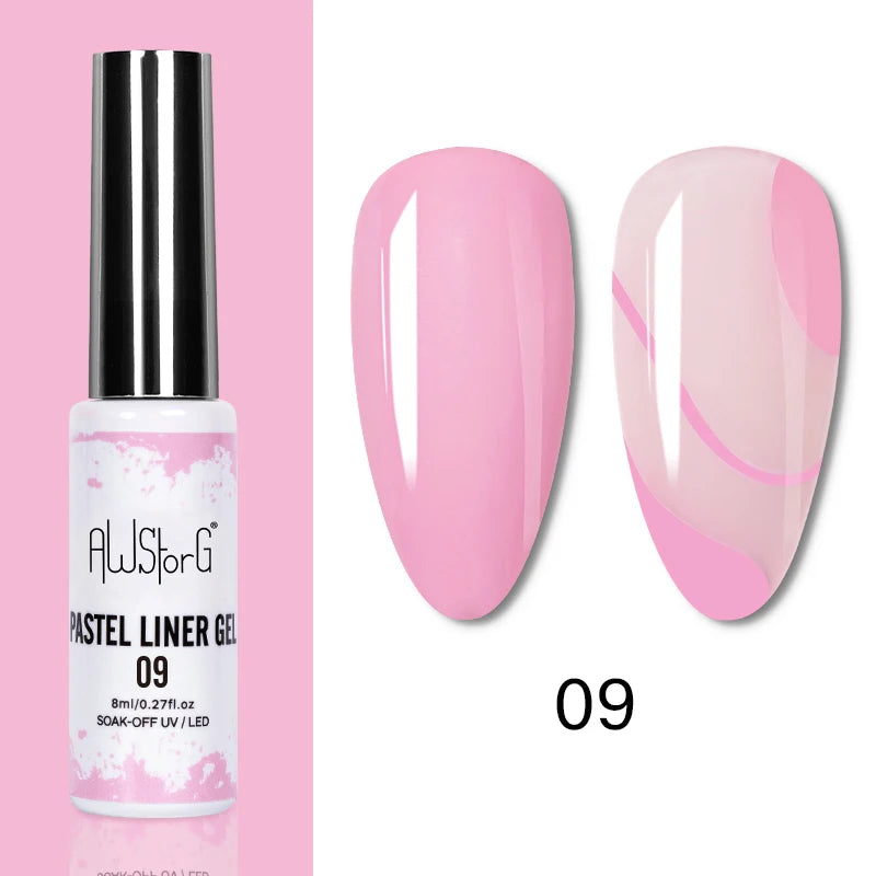 5ML Gold Silver Metallic Liner Paint Gel Polish Chrome Mirror Metal Effect Super Bright French UV LED Semi Permanent Nail Gel