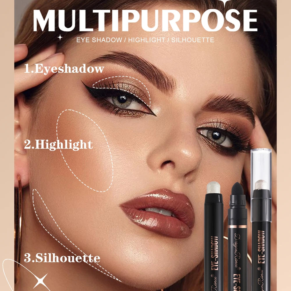 Eyeshadow Pen Pearlescent Eyeshadow Versatile One-Swipe Application Non-Smudging Waterproof Eyeshadow Highlighter Delicate Silky Smooth with Fine Shimmer Eyeshadow Liquid