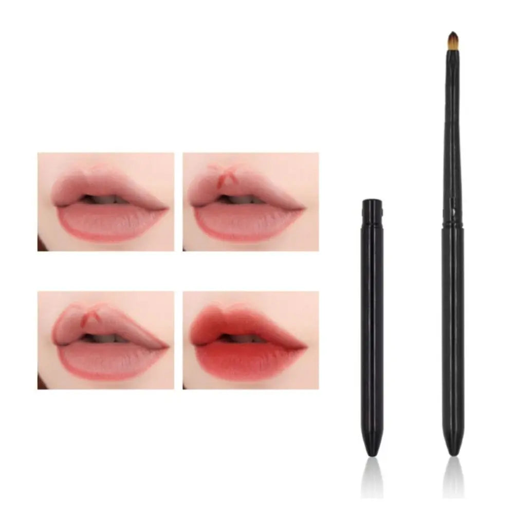 Portable Gold Silver Lips Makeup Brush Pen Metal Handle Cosmetic Lipgloss Lipstick Lip Gloss Brush With Protect Cap Maquiagem