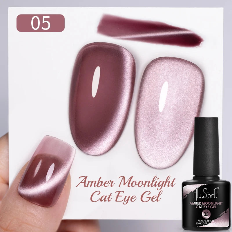 AWStorG 7.5ml Crimson Velvet Cat Eye Magnetic Gel Nail Polish Shiny Ruby Red Cat Eye Gel Soak Off UV Semi-Permanent Nail Art