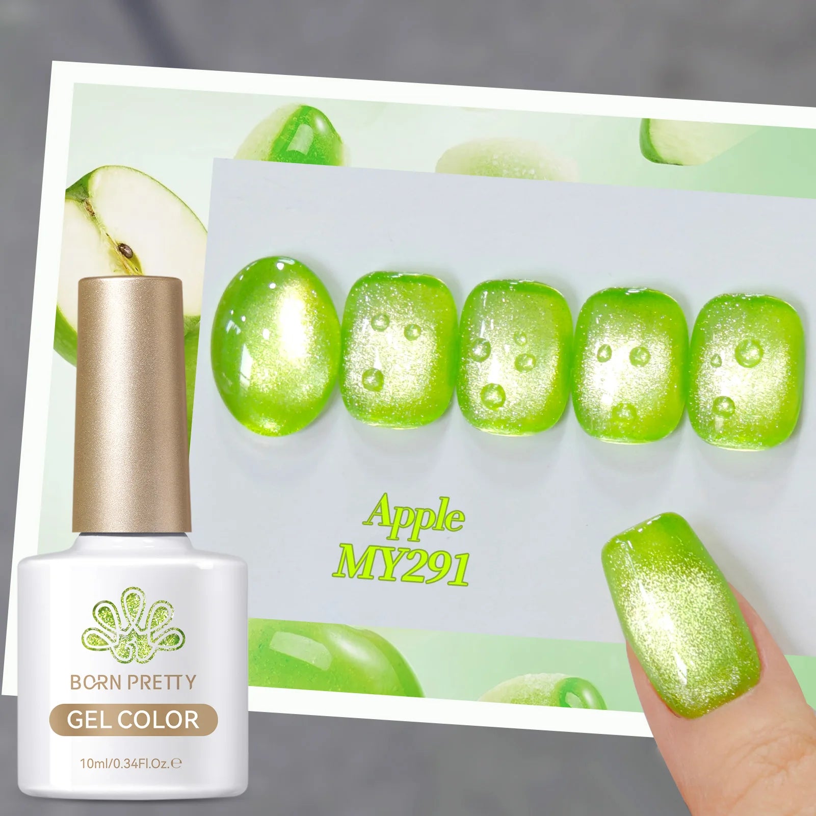 BORN PRETTY 10ml Fruit Purple Grape Cat Magnetic Gel Nail Polish 2025 New Whitening Guava Glass Beads Varnish Nail Supplies