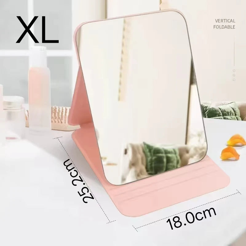 1PC Portable Compact Folding Makeup Mirror - Desktop Size, Suitable for Student Dormitories, Homes, with Storage Function
