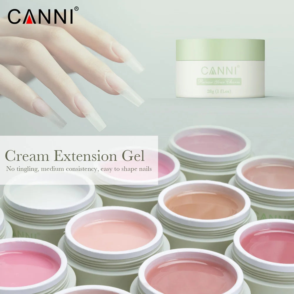 CANNI TPO FREE 28g Creamy Extension Gel 12 Colors French Jelly Nude UV LED Soak Off Jelly Nail Sculpture Extension Gel Lacquer