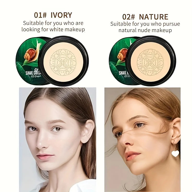 Snail Collagen BB Cream Mushroom Head Air Cushion CC Cream Face Concealer Brightening Moisturizing Foundation Cream Waterproof